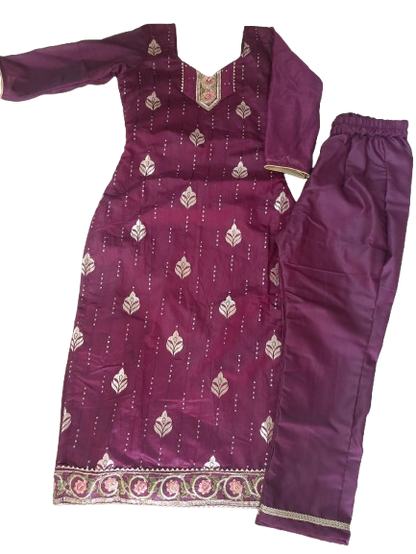 Rich Burgundy Embroidered Kurti with Flared Pants – Ethnic Glam Set