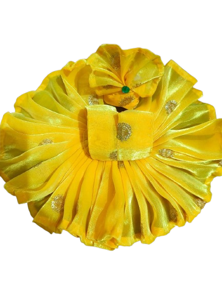 ✨ "Kanak Pankhuri" Golden Yellow Silk Dress for Laddu Gopal ✨🌞